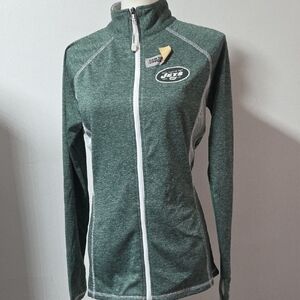 NFL Jets Majestic Women's Green Full-Zip Jersey Size MEDIUM